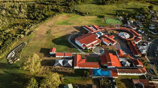 Aerial view of Te Wharekura o Raakaumangamanga
