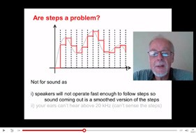 A diagram in the background with the lecturer's face and shoulders are superimposed in a smaller box over the top