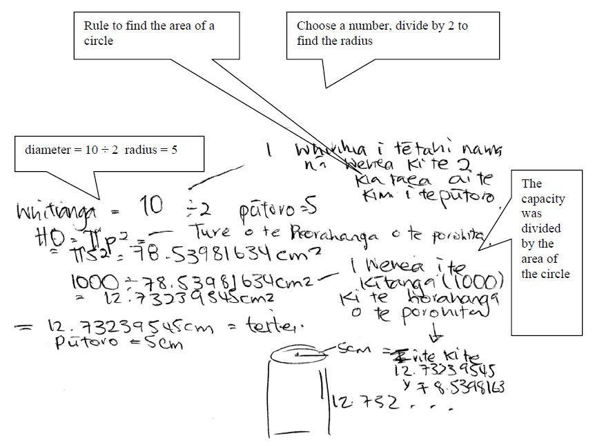 Student handwritten notes on geometry