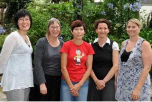 A photo of five members of the research team