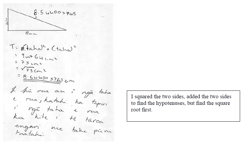 Figure 24 Part 4Samples of T9’s class’s work on Pythagoras