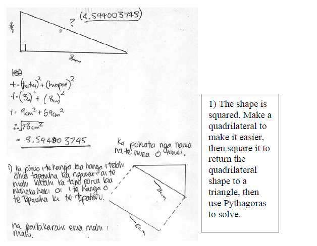 Figure 24 part 1 Samples of T9’s class’s work on Pythagoras