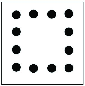 This is a square with 12 dots