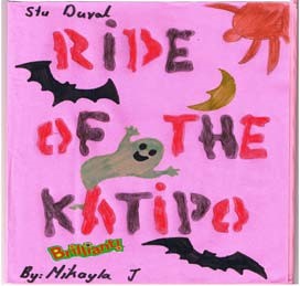 An image of the front cover of a book a student had written - "Ride of the Katipo"