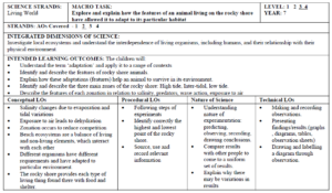 Learning outcomes for a rocky shore exercise