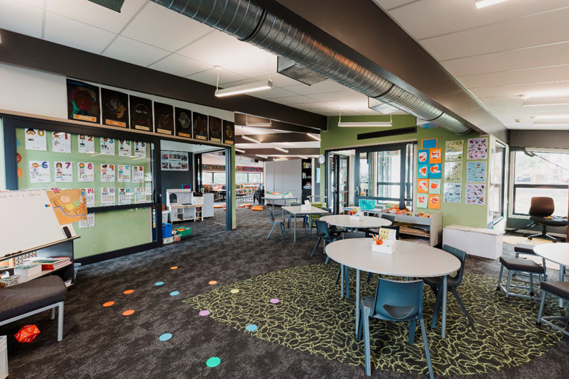 Spacious interior of a classroom